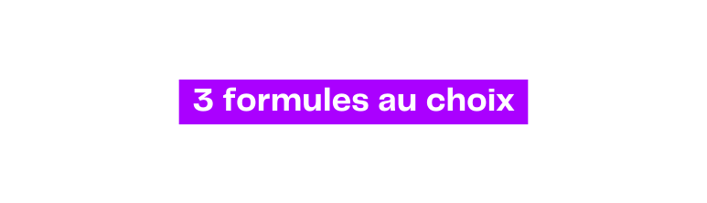 3 formules au choix